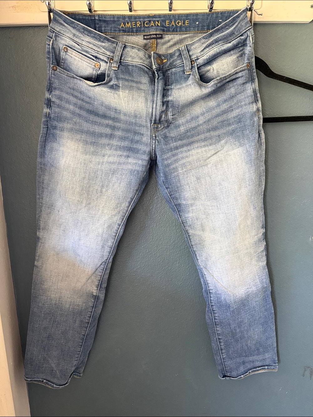 American Eagle Outfitters Faded Light Blue Slim Straight Jeans